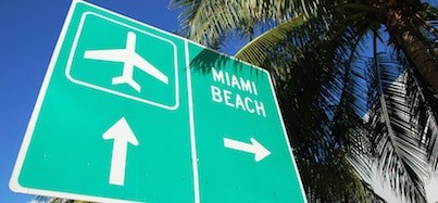 Miami Limo Service sign to Miami Airport