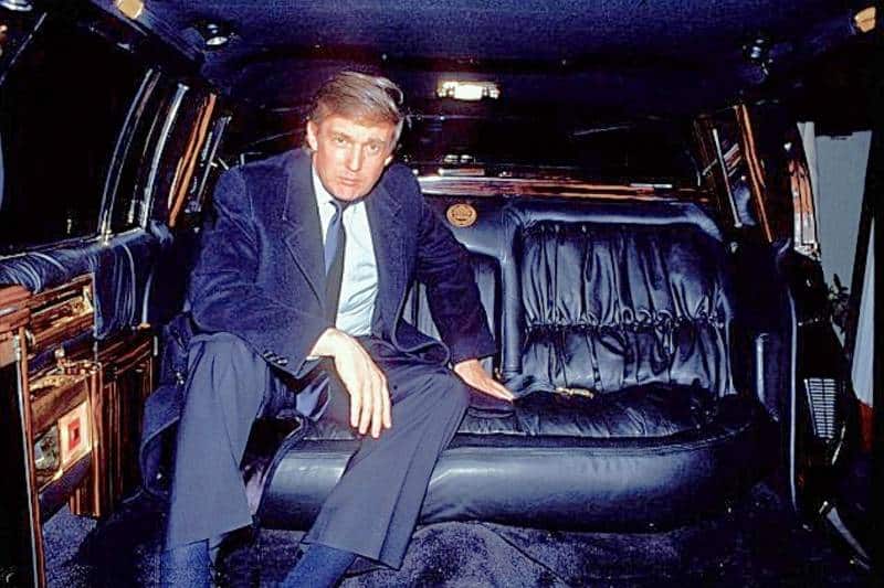 Donald Trump in a Limousine